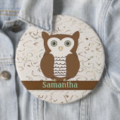 Cute Brown Owl Ronde Button 6,0 Cm (In situ)