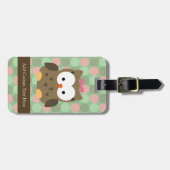 Cute Brown Owl w/roze Bow Bagagelabel (Voorkant horizontaal)