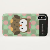 Cute Brown Owl w/roze Bow Case-Mate iPhone Case (Achterkant (horizontaal))