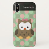 Cute Brown Owl w/roze Bow Case-Mate iPhone Case (Achterkant)