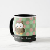 Cute Brown Owl w/roze Bow Mok (Voorkant links)