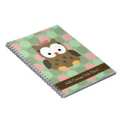 Cute Brown Owl w/roze Bow Notitieboek (Rechterzijde)