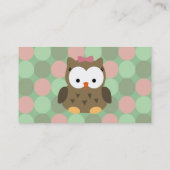 Cute Brown Owl w/roze Bow Visitekaartje (Achterkant)