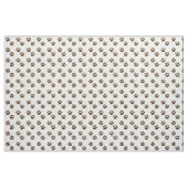 Cute Brown Paw Printerpatroon Stof (Yard (91,4 cm))