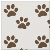 Cute Brown Paw Printerpatroon Stof (Close Up)