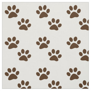 Cute Brown Paw Printerpatroon Stof
