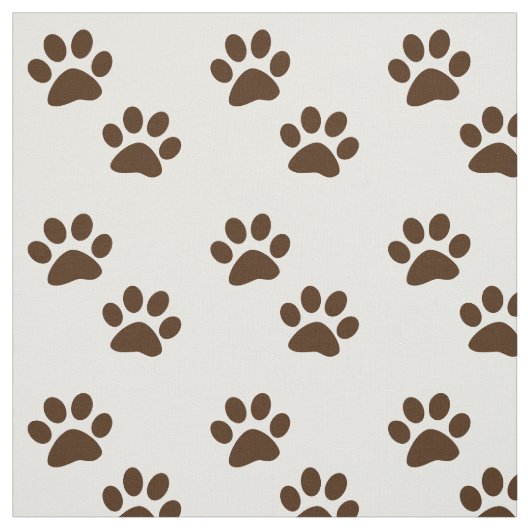 Cute Brown Paw Printerpatroon Stof (Swatch)