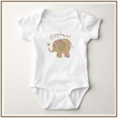 Cute Brown Pink en Bronze Elephant Baby Bodysuit