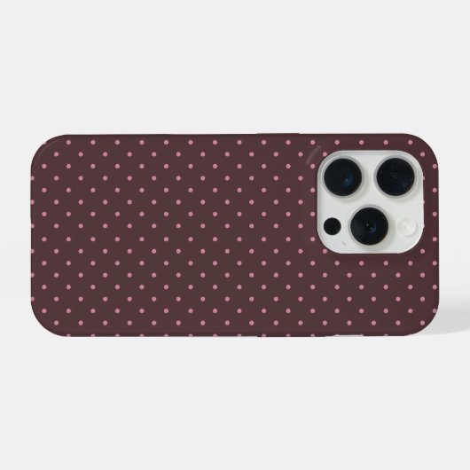 Cute Brown & Pink Polkadots Pattern Boho Polka iPhone Hoesje (Achterkant horizontaal)