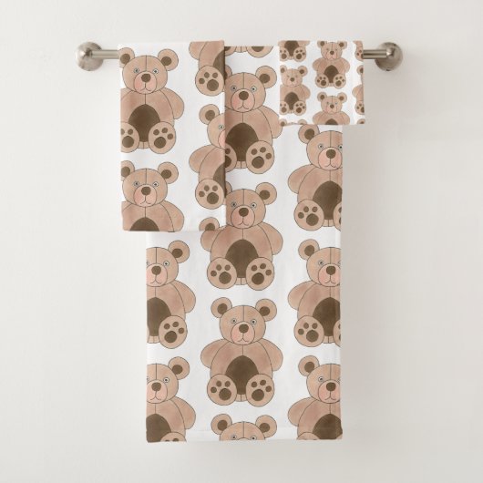 Cute Brown Plush Speelgoed Teddy Bear Stuffed Anim Bad Handdoek (Insitu)