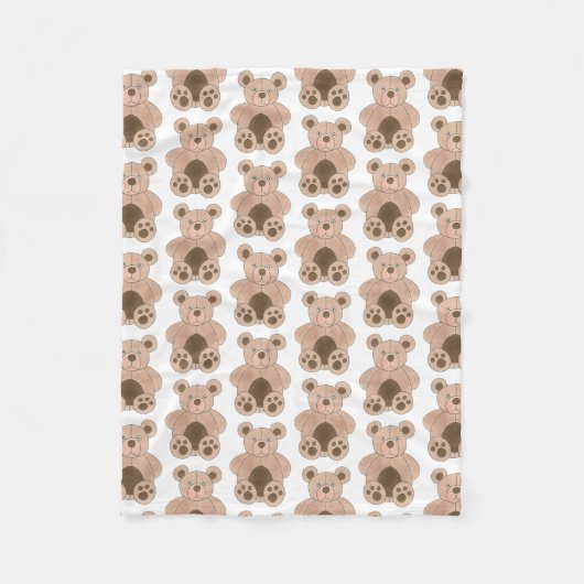 Cute Brown Plush Speelgoed Teddy Bear Stuffed Anim Fleece Deken (Voorkant)