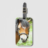 CUTE BROWN PONY BAGAGELABEL (Voorkant (verticaal))
