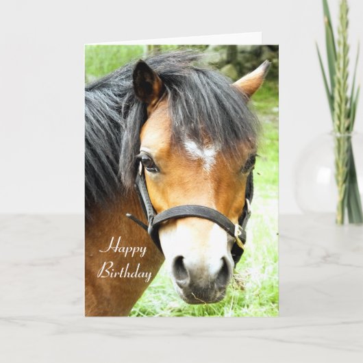 CUTE BROWN PONY KAART (Voorkant)