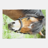 CUTE BROWN PONY THEEDOEK (Horizontaal)