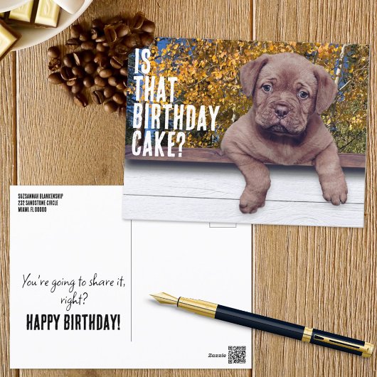 Cute Brown Puppy Photo Special Occasion Sjabloon Briefkaart