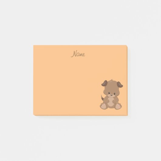 Cute Brown Puppy Post-it® Notes (Voorkant)