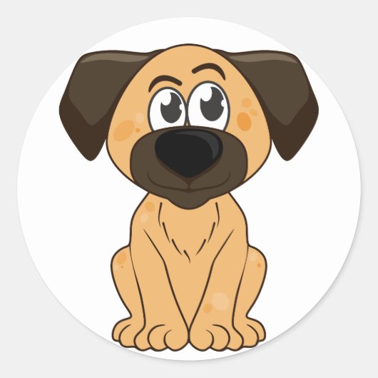 Cute Brown Puppy - Sticker (Voorkant)