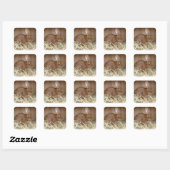Cute Brown Rabbit in Fresh Hay Vierkante Sticker (Vel)