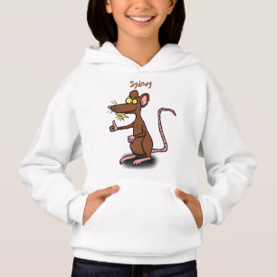 Cute brown rat duikt op cartoon