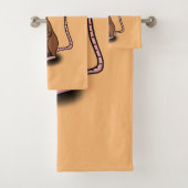 Cute brown rat duikt op cartoon bad handdoek (Insitu)