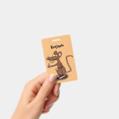 Cute brown rat duikt op cartoon badge (Handheld)