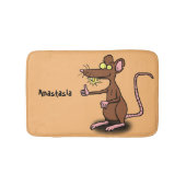 Cute brown rat duikt op cartoon badmat (Voorkant)