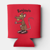 Cute brown rat duikt op cartoon blikjeskoeler (Achterkant)