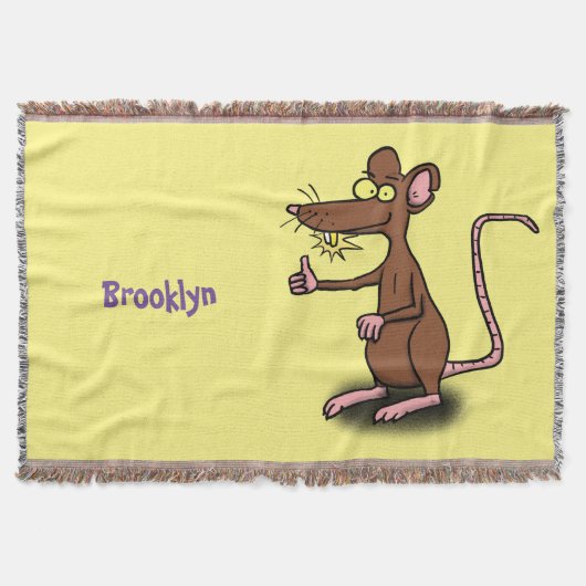 Cute brown rat duikt op cartoon deken (Voorkant)