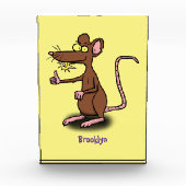 Cute brown rat duikt op cartoon fotoblokken (Voorkant)