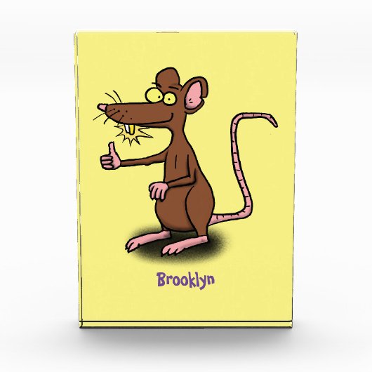 Cute brown rat duikt op cartoon fotoblokken (Voorkant)