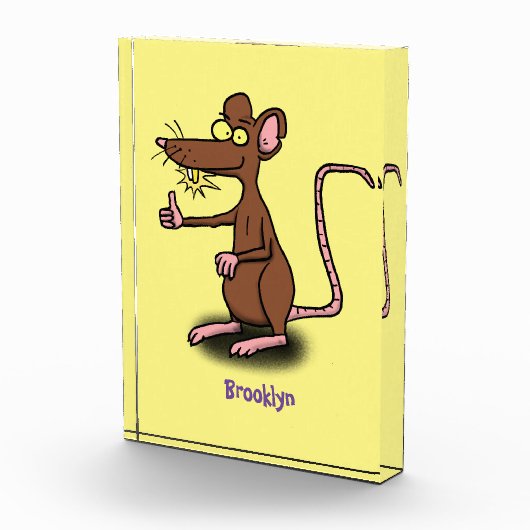 Cute brown rat duikt op cartoon fotoblokken (Rechts)