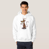 Cute brown rat duikt op cartoon hoodie (Voorkant volledig)