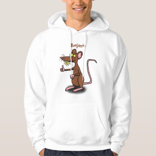 Cute brown rat duikt op cartoon hoodie (Voorkant)