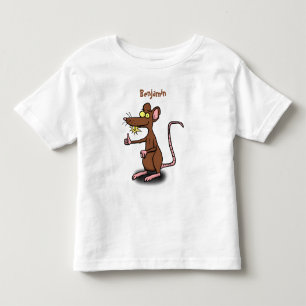 Cute brown rat duikt op cartoon kinder shirts