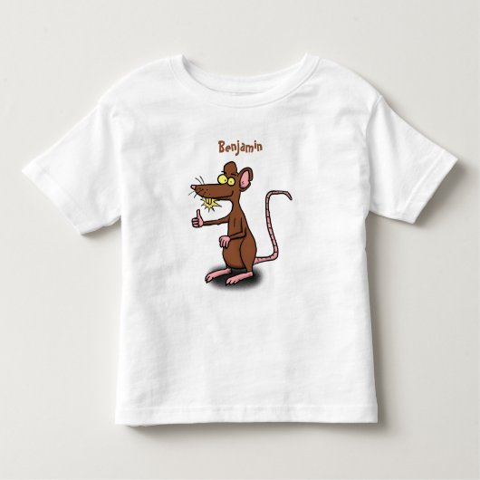 Cute brown rat duikt op cartoon kinder shirts (Voorkant)