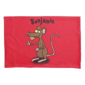 Cute brown rat duikt op cartoon kussensloop (Voorkant)