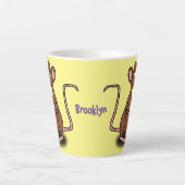 Cute brown rat duikt op cartoon latte mok (Voorkant)