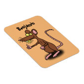 Cute brown rat duikt op cartoon magneet (Rechterzijde)