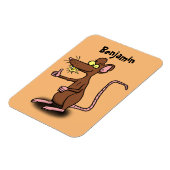 Cute brown rat duikt op cartoon magneet (Linkerzijde)