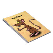 Cute brown rat duikt op cartoon notitieboek (Rechterzijde)