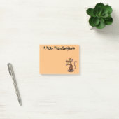 Cute brown rat duikt op cartoon post-it® notes (Kantoor)