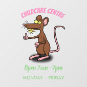 Cute brown rat duikt op cartoon raamsticker (Vel)