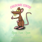 Cute brown rat duikt op cartoon raamsticker (Vel 3)
