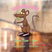 Cute brown rat duikt op cartoon raamsticker (Vel 2)
