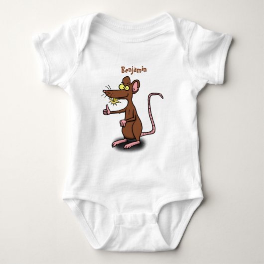 Cute brown rat duikt op cartoon romper (Voorkant)