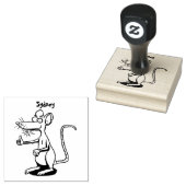 Cute brown rat duikt op cartoon rubberstempel (Gestempeld)