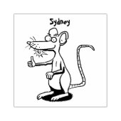Cute brown rat duikt op cartoon rubberstempel (Afrduk)