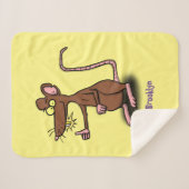 Cute brown rat duikt op cartoon sherpa deken (Voorkant (horizontaal))