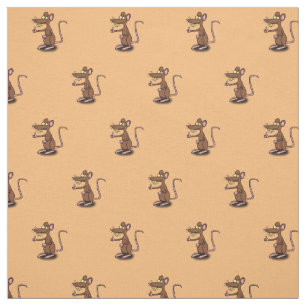Cute brown rat duikt op cartoon stof