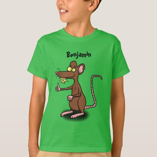 Cute brown rat duikt op cartoon t-shirt (Voorkant)